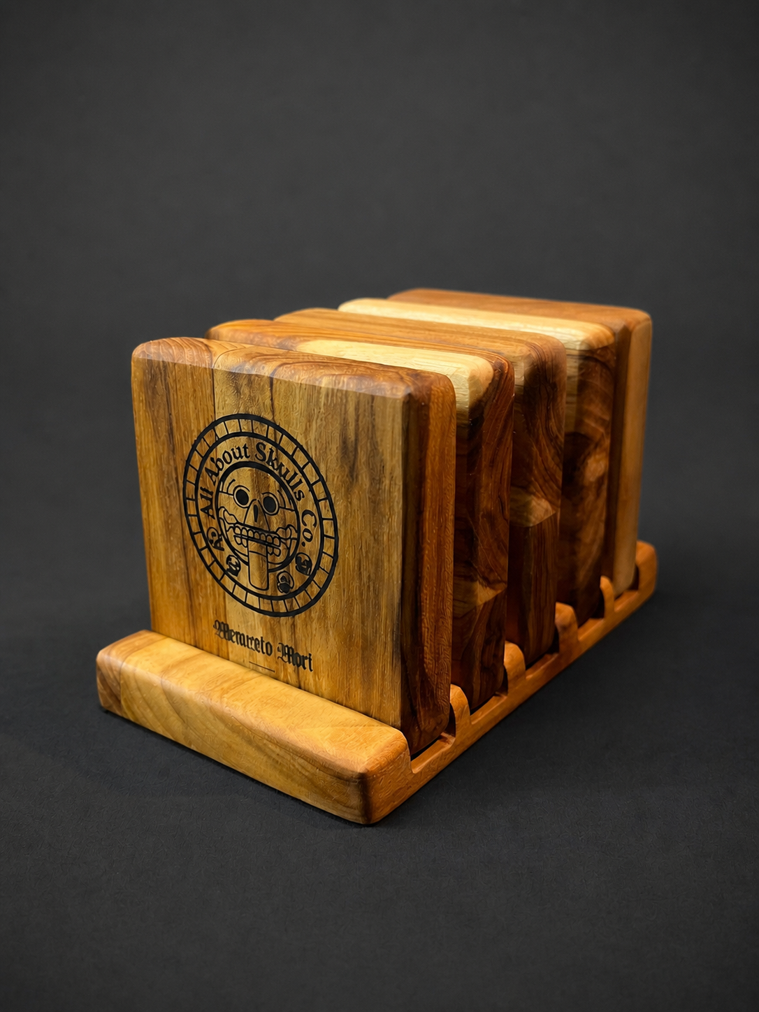 Posavasos MEMENTO  +  Base en Madera (5 PUESTOS)