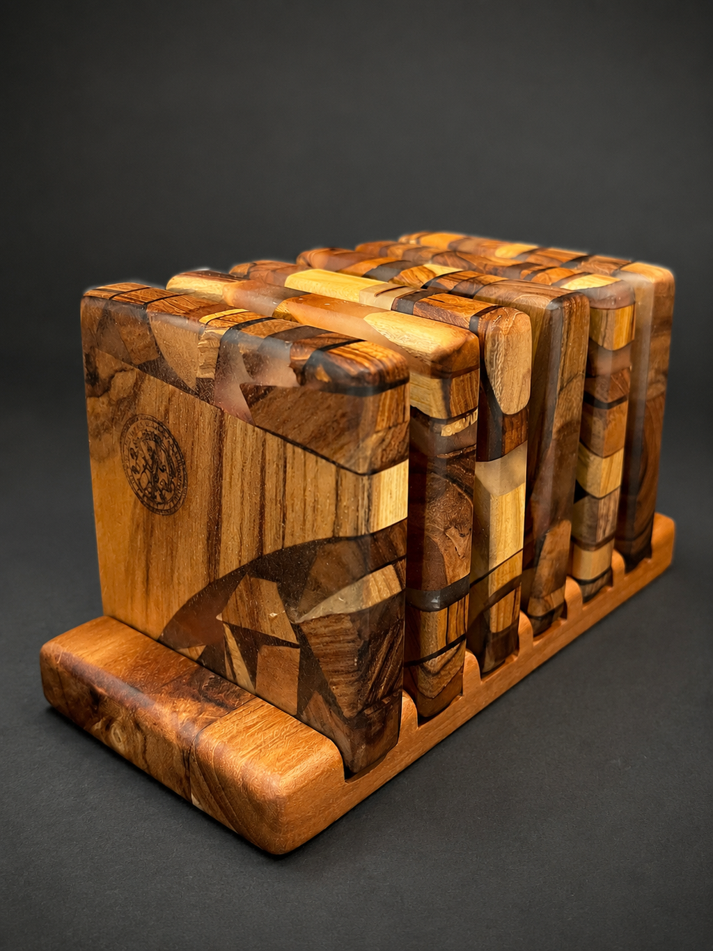 Posavasos MEMENTO II +  Base en Madera (6 PUESTOS)