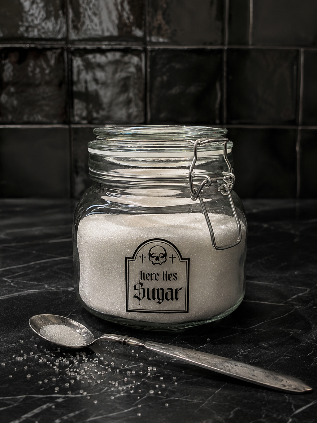 Contenedor con Tapa HERE LIES SUGAR
