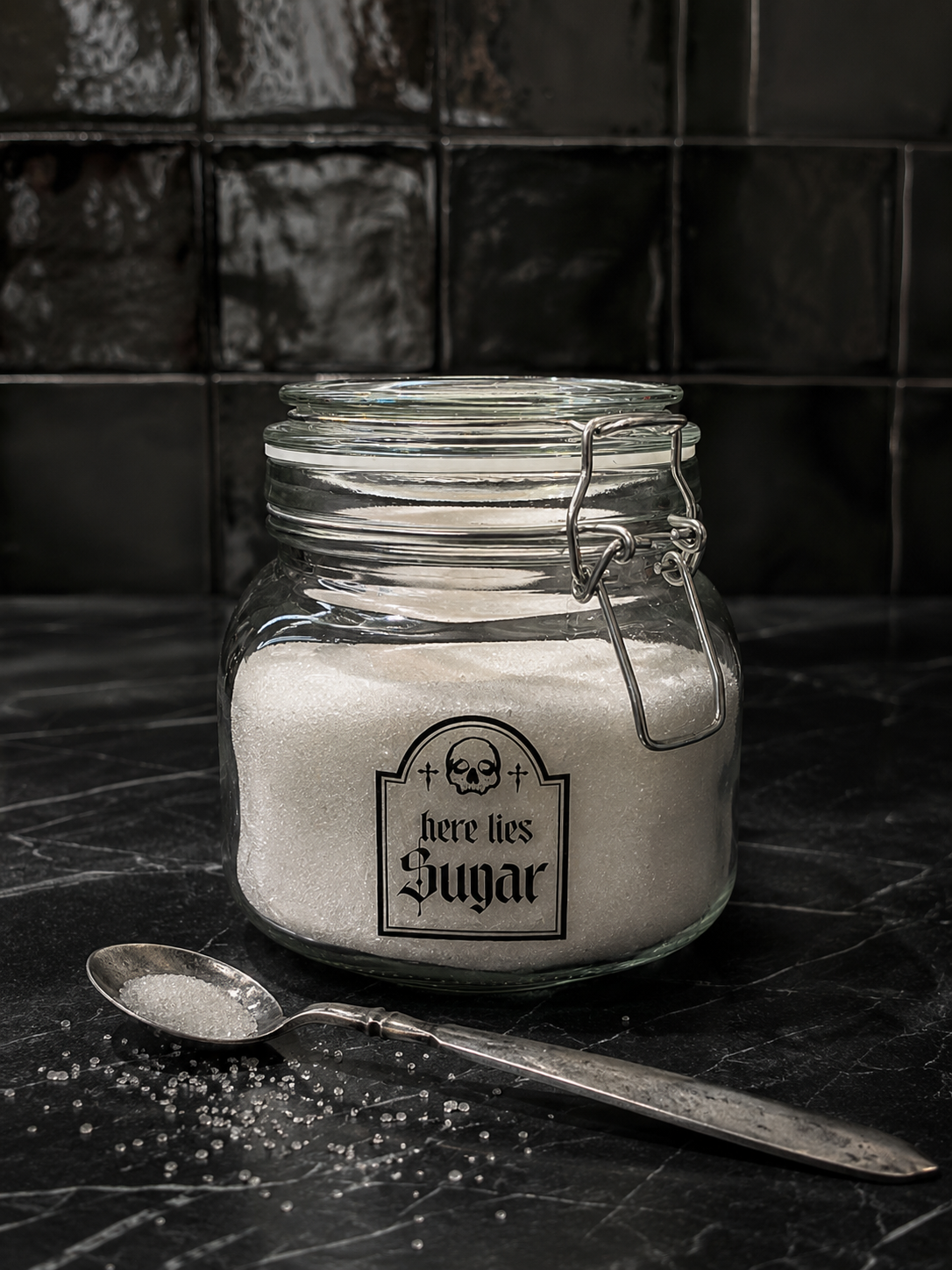 Contenedor con Tapa HERE LIES SUGAR